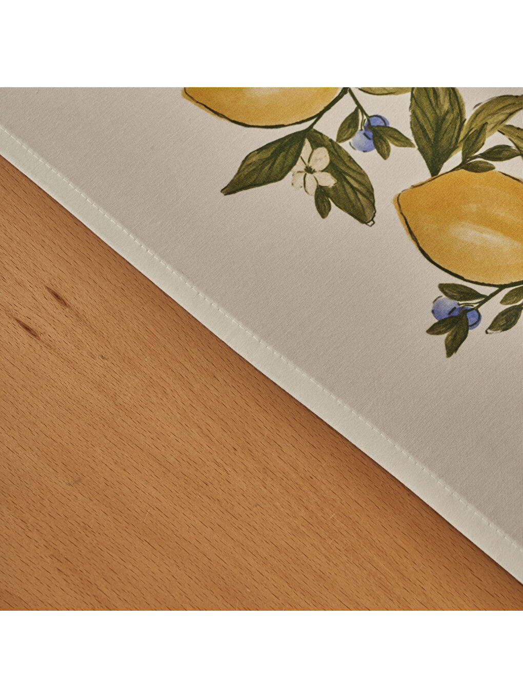 Limonlu Pamuklu Masa Örtüsü Sarı (150x250 cm)-1