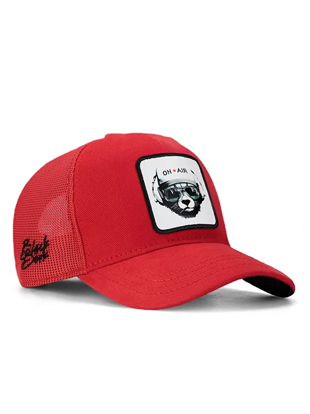 BlackBörk V1 Trucker Kids Ayı - 1bs Kod Logolu Unisex Kırmızı Çocuk Şapka (CAP)