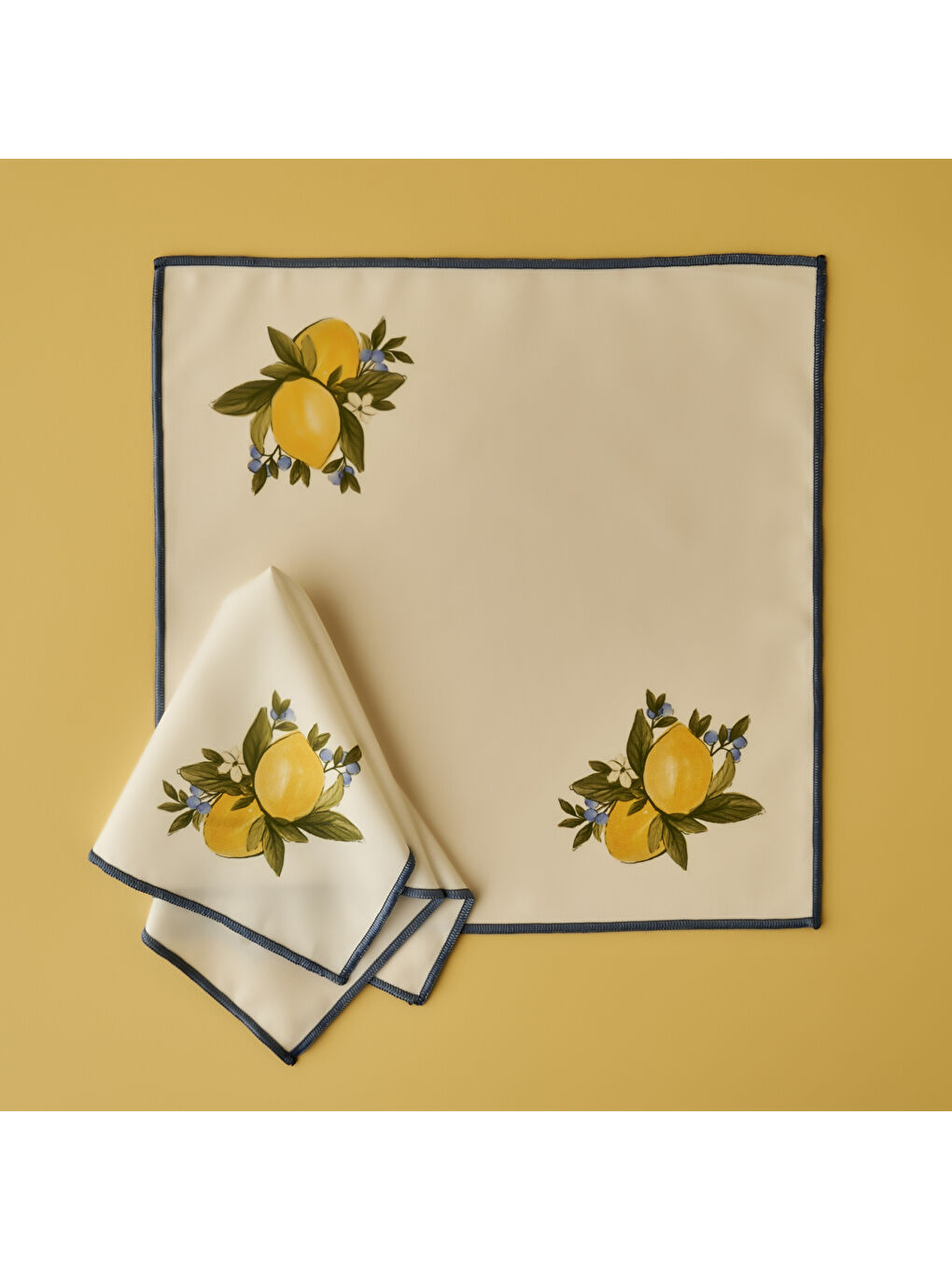 Limonlu Pamuklu Peçete Sarı (40x40 cm)