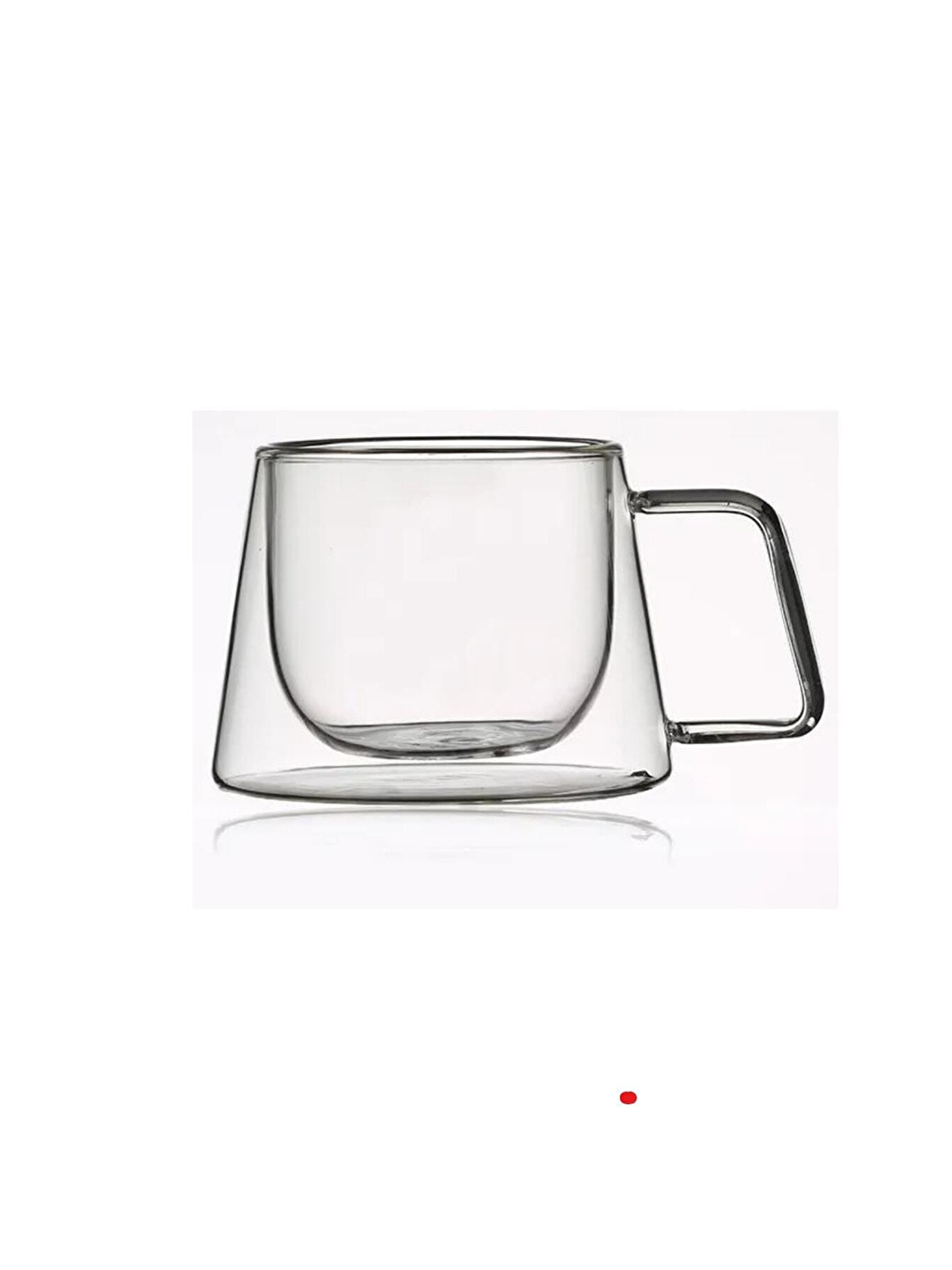 Renksiz Çift Cidarlı Kulplu Cam Fincan 6 Adet 1836-4