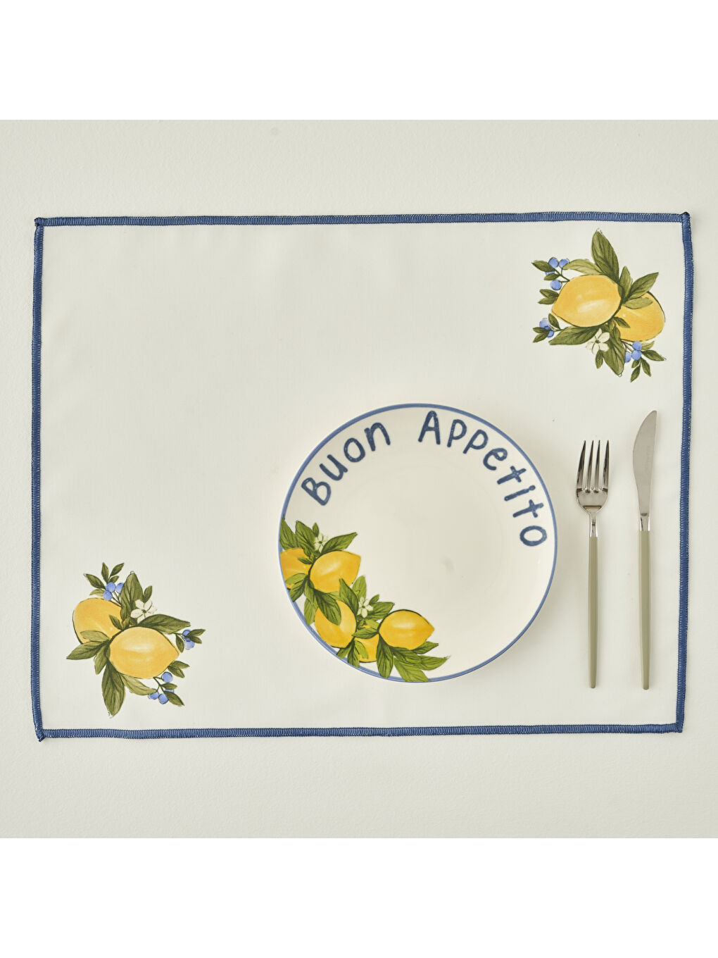 Limonlu Pamuklu Amerikan Servis Sarı (35x45 cm)