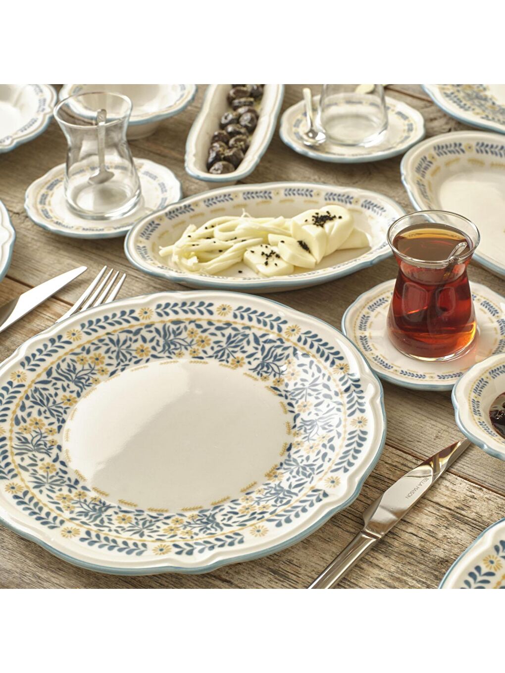 Bella Maison Mavi Liana Stoneware 26 Parça 6 Kişilik Kahvaltı Takımı Mavi - 1