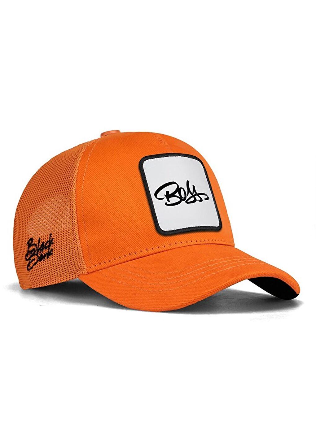 BlackBörk V1 Trucker Kids Boss - 1bs Kod Logolu Unisex Neon Turuncu Çocuk Şapka (CAP)