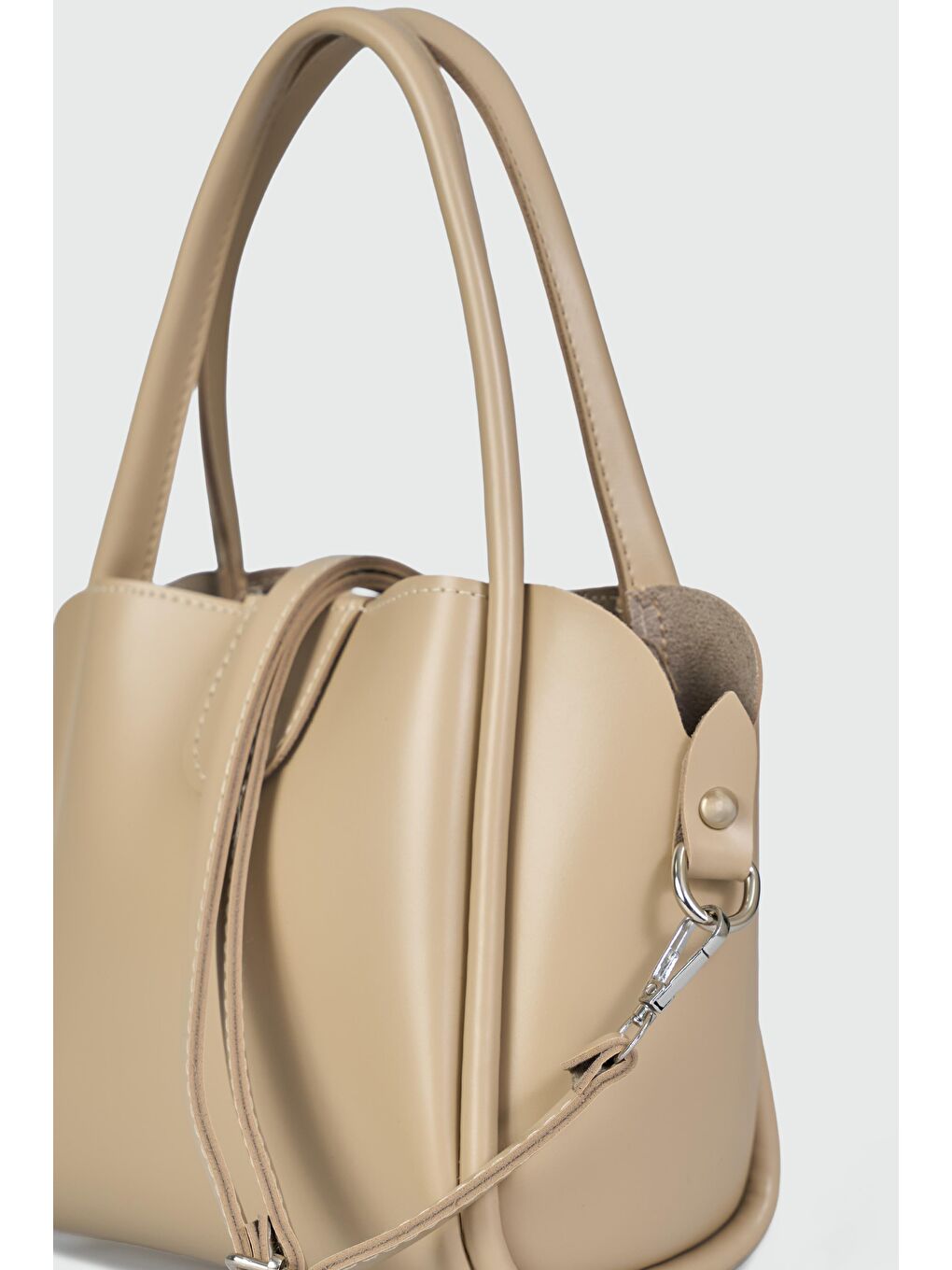 Bej Beca El Ve Çapraz Çanta Vizon-2