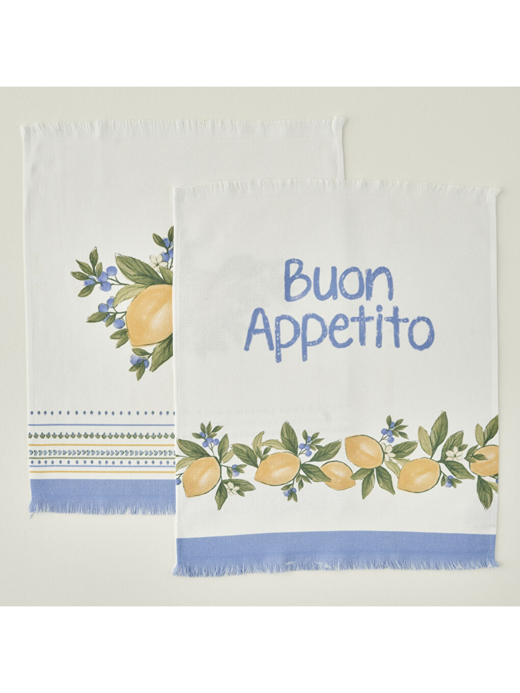 Limonlu Pamuklu 2 'li Kurulama Bezi Sarı (40x50 cm)-2