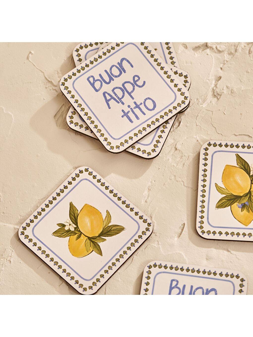 Karışık Limonlu 6'lı Bardak Altlığı (10x10 cm)-1