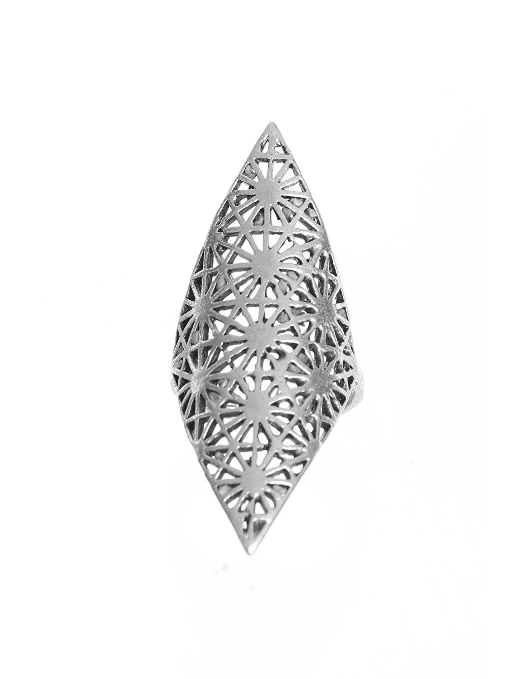 Karışık Kadın Antik Gümüş Kaplama Güneş Motifli Ayarlanabilir Yüzük-1