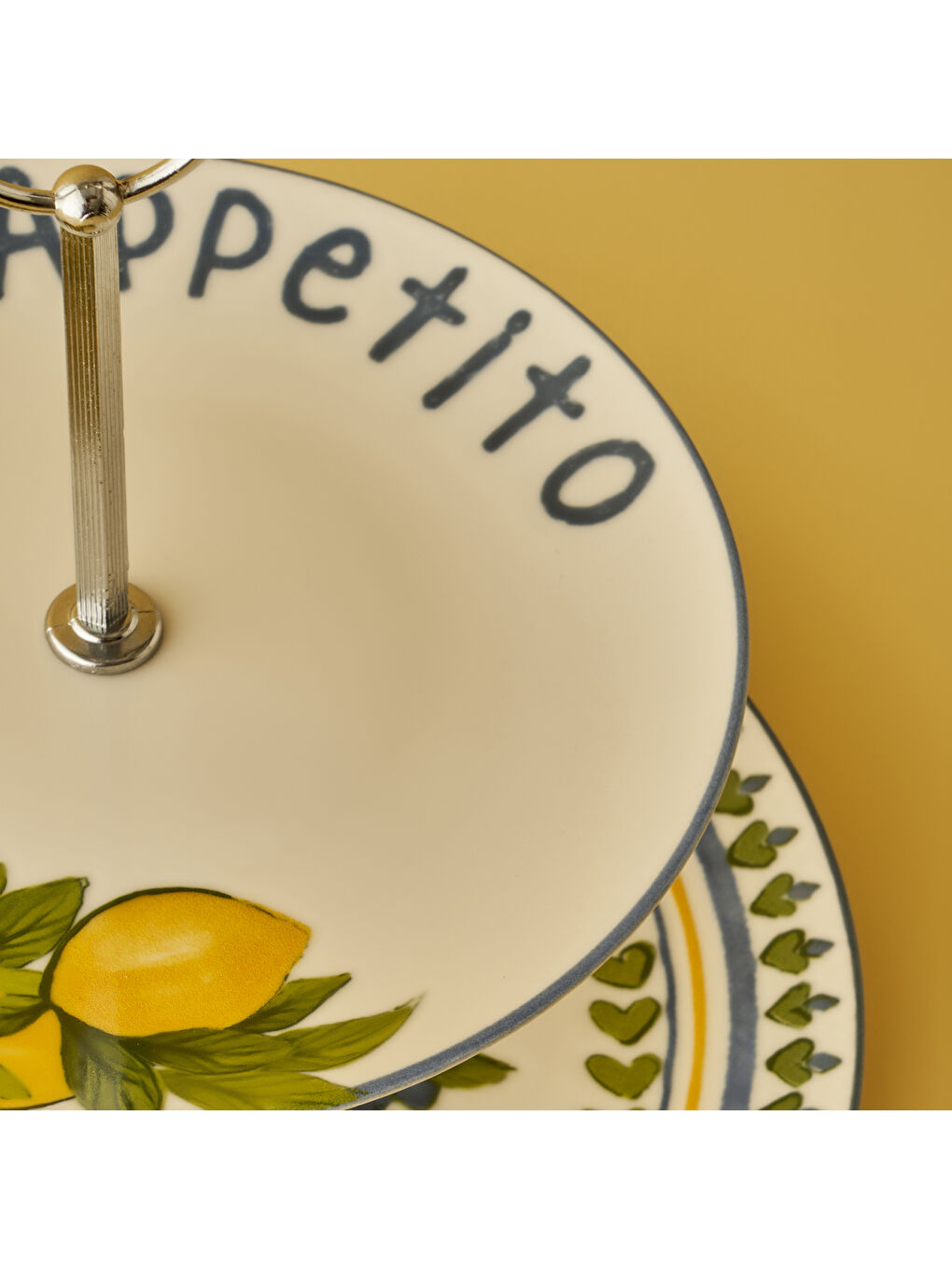 Karışık Limonlu Porselen 2 Katlı Kurabiyelik-3