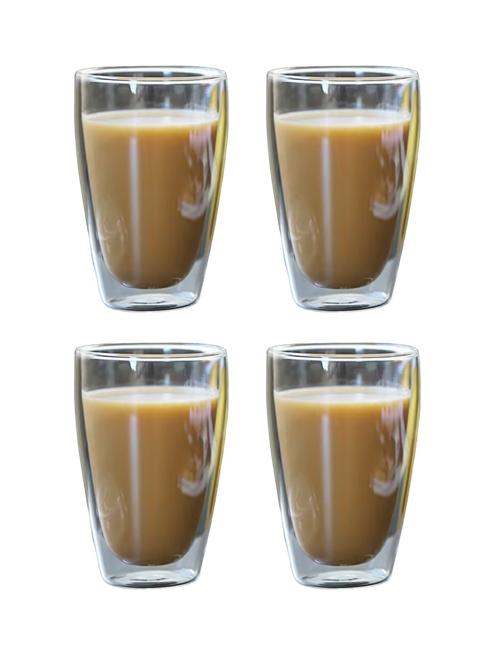 Renksiz Çift Cidarlı Uzun Bardak 400 ml 4 Adet - 2258-1