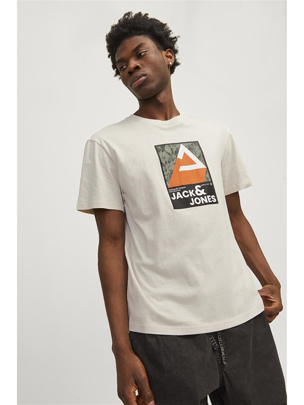 Jack & Jones Bej Core Jcojj Pamuklu Relaxed Fit Erkek T Shirt 12256682