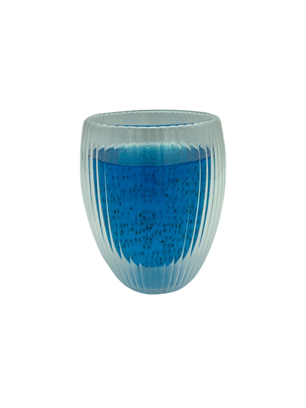 Renksiz Çift Cidarlı Çizgili Cam 300 ml Bardak Seti 4 Adet 2322-2