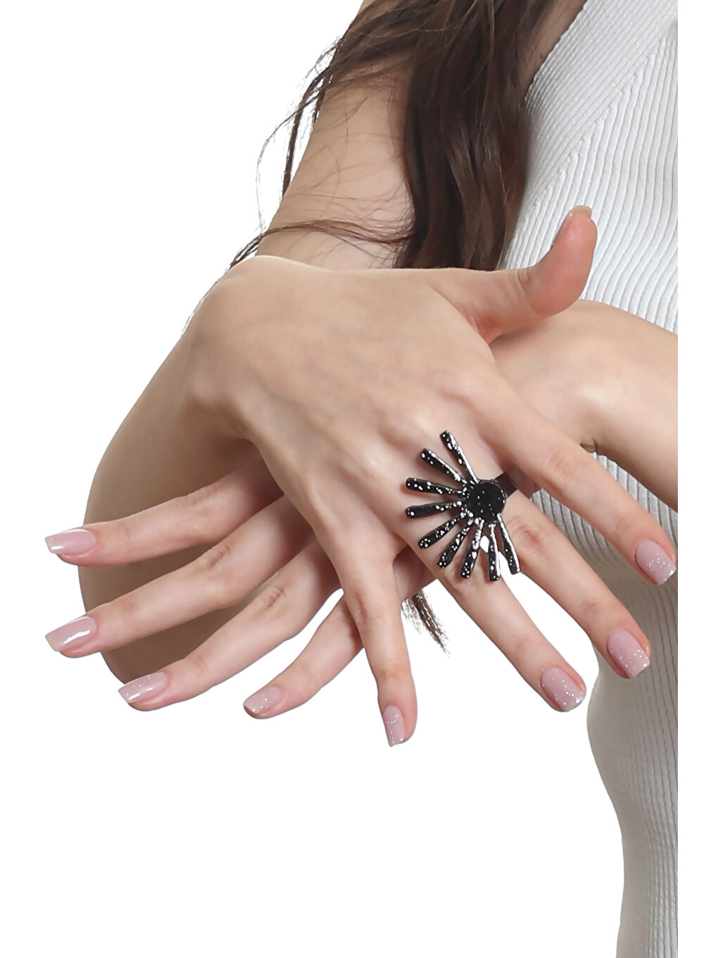 Antrasit Kadın Ayarlanabilir Güneş Formlu Yüzük-2