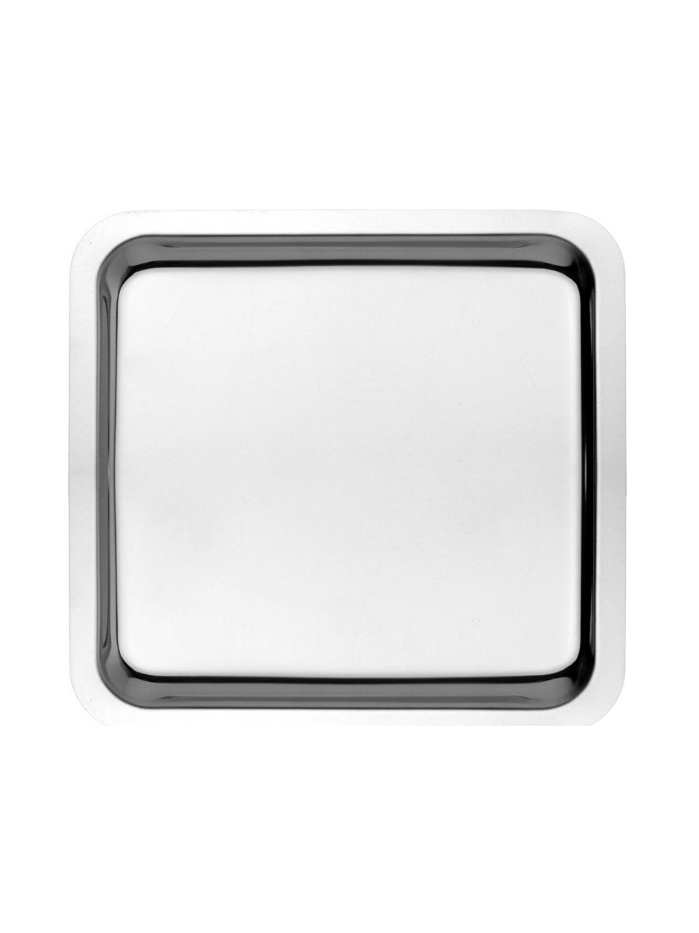 Gri 6 Adet Paslanmaz Çelik Gümüş Renk Sunum Tepsisi 21 x21 cm Çay Kahve Pasta Tatlı Servis Sunum Tepsisi-1