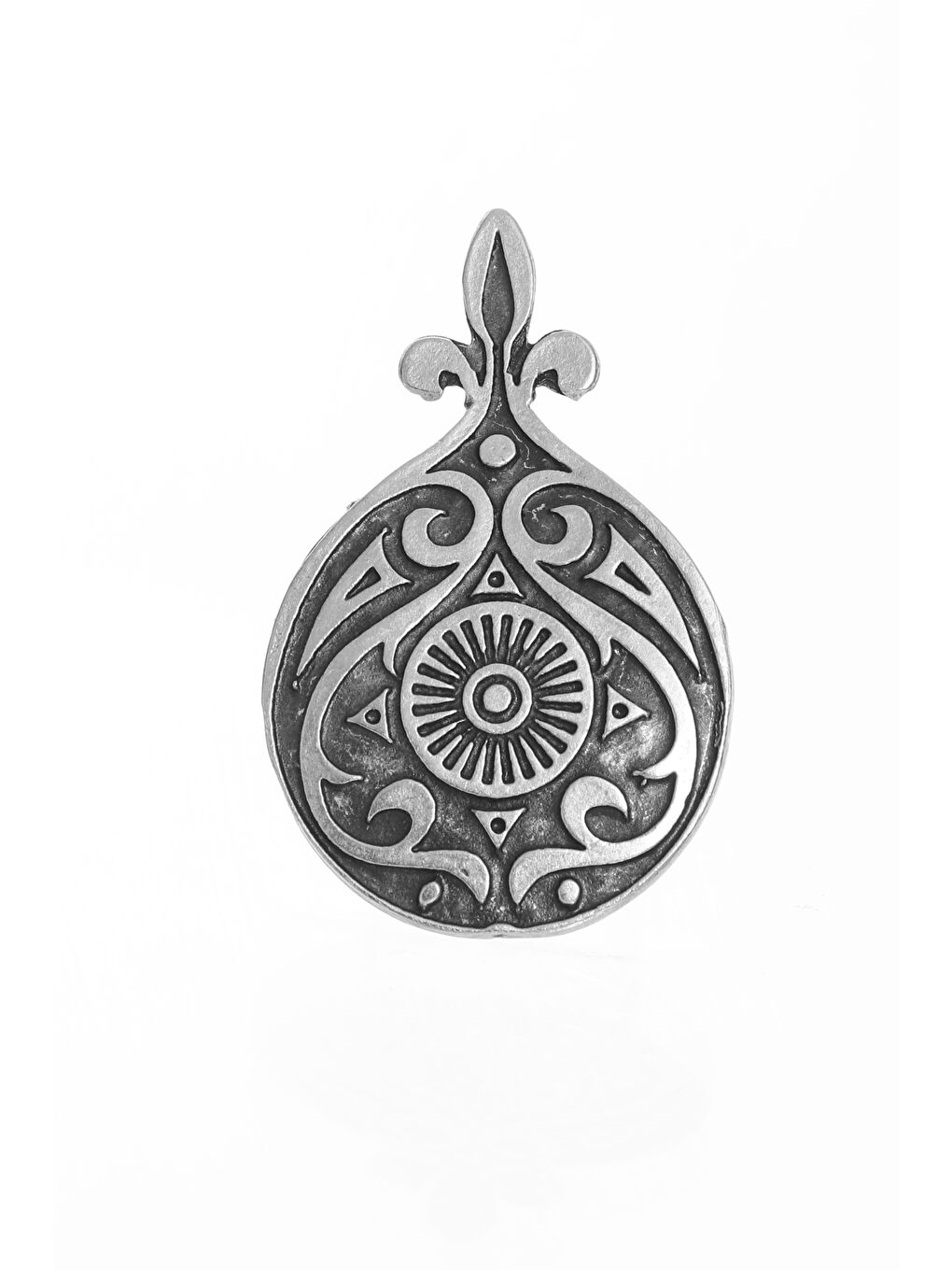 Karışık Kadın Antik Gümüş Kaplama Barok Desen Baskılı Ayarlanabilir Yüzük-1