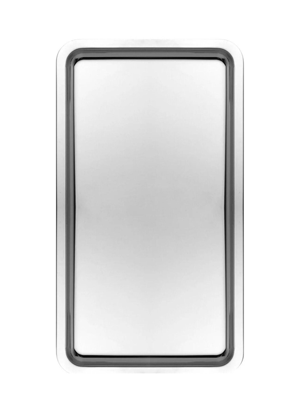 Gri Paslanmaz Çelik Gümüş Renk Dikdörtgen Geniş Metal Düz Sunum Tepsisi 2 Adet-1