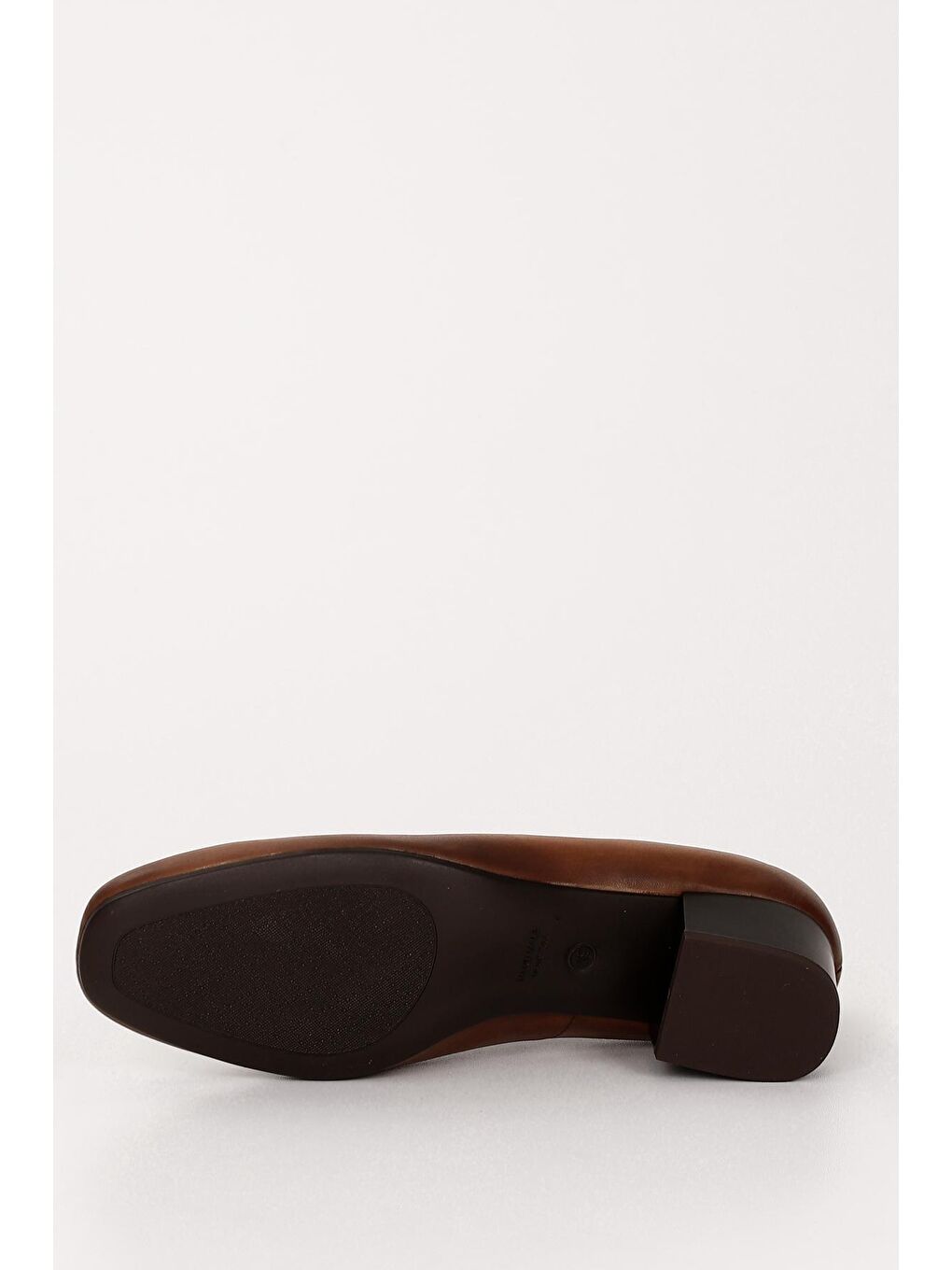 Kahverengi TABA-KAHVERENGİ  Hakiki Deri Küt Burun Kısa Kalın Topuklu Kadın Ayakkabı 13312-6