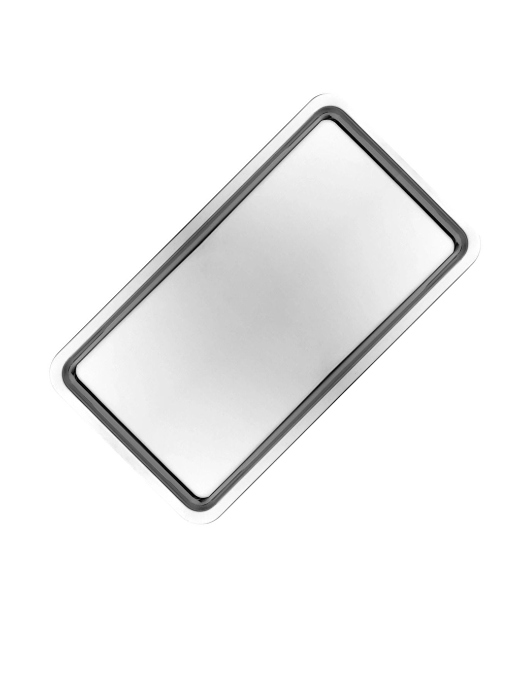 Gri Paslanmaz Çelik Gümüş Renk Dikdörtgen Geniş Metal Düz Sunum Tepsisi 2 Adet-3