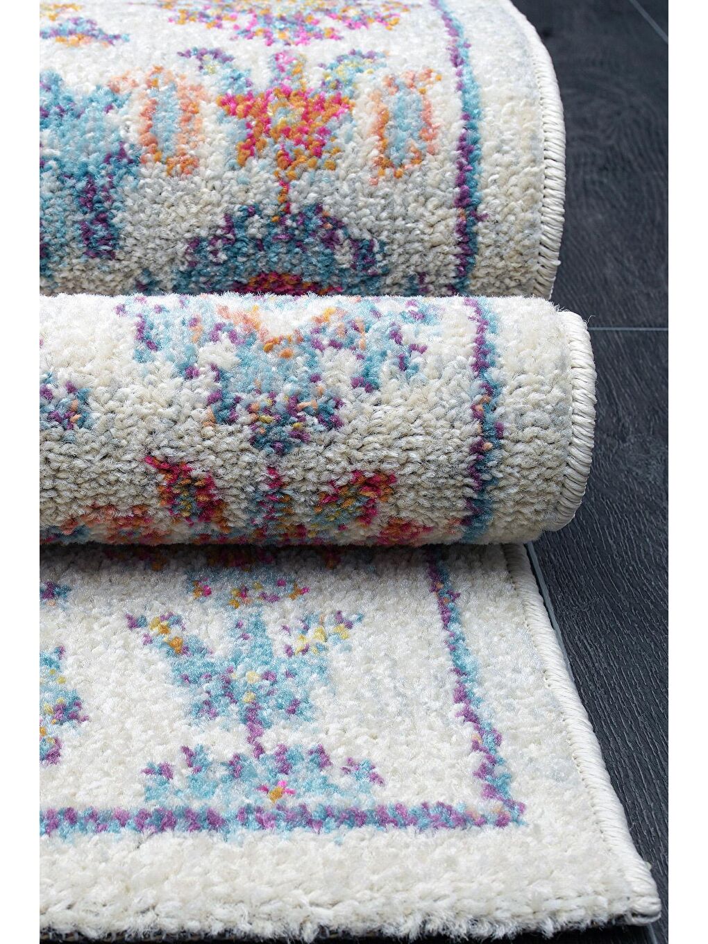 Vintage 7660 Beyaz Mavi Klasik Eskitme Dokuma Halı-160x230-2