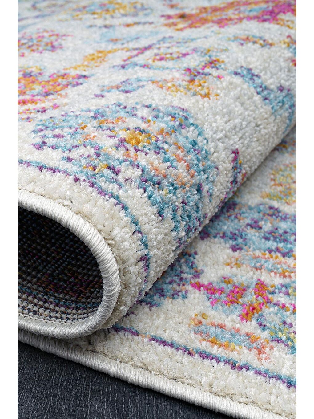 Vintage 7660 Beyaz Mavi Klasik Eskitme Dokuma Halı-160x230-3