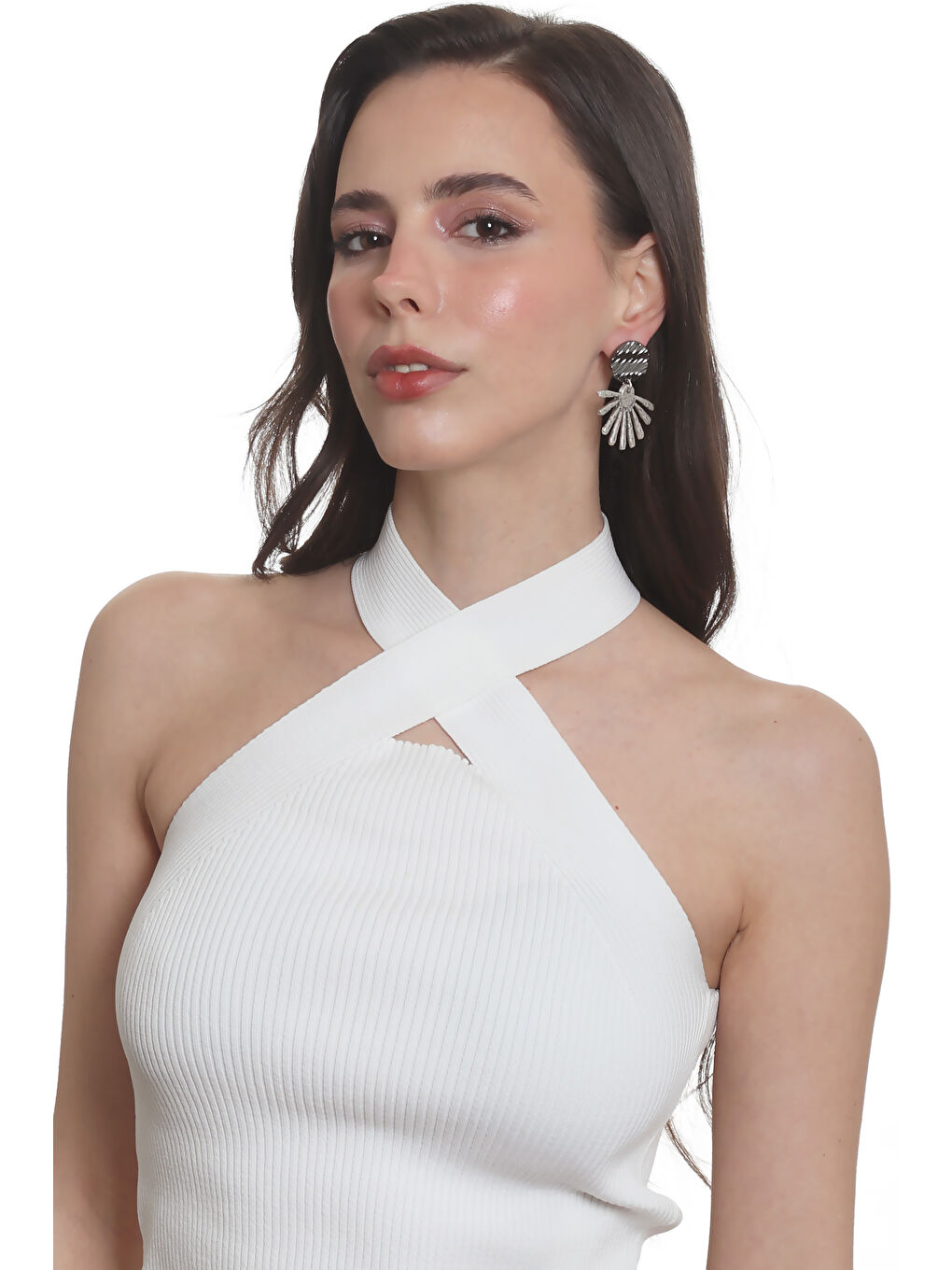 Karışık Kadın Antik Gümüş& Lak Antrasit Kaplama Çivili Model Güneş Küpe-5