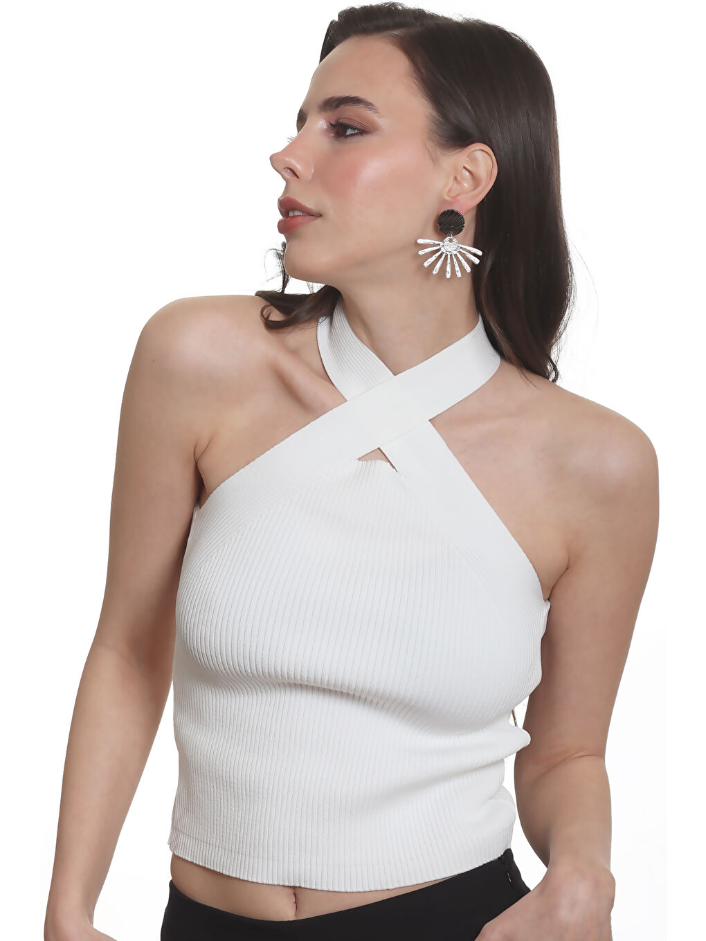 Karışık Kadın Antik Gümüş& Lak Antrasit Kaplama Çivili Model Güneş Küpe-7