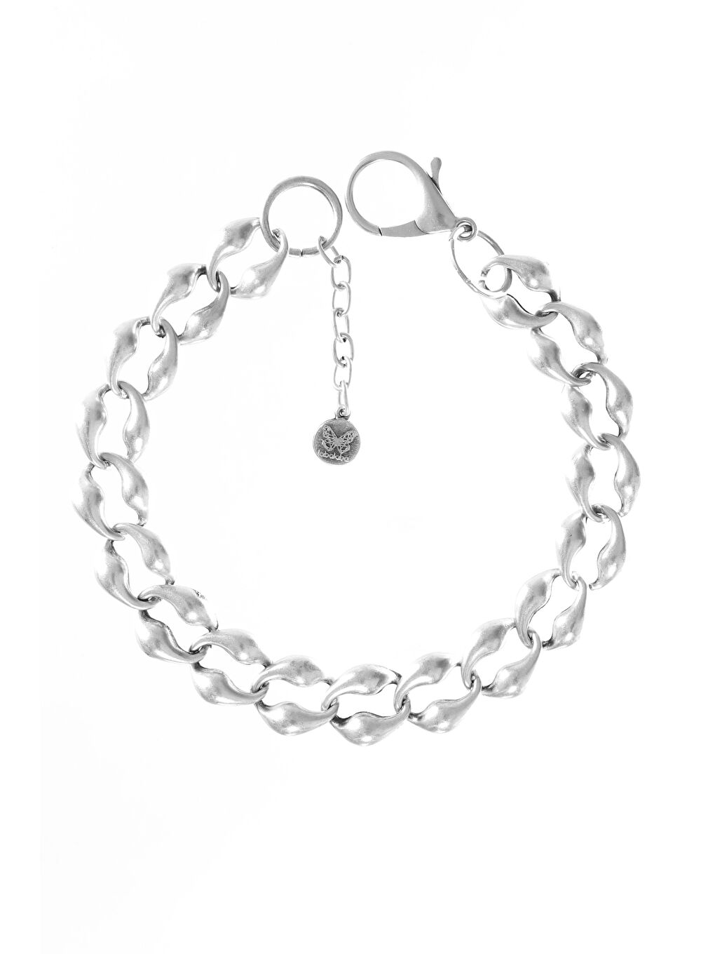 Gri Kadın Antik Gümüş Kaplama 2' li Yaprak Uçlu Tasarım Kolye& Choker-2