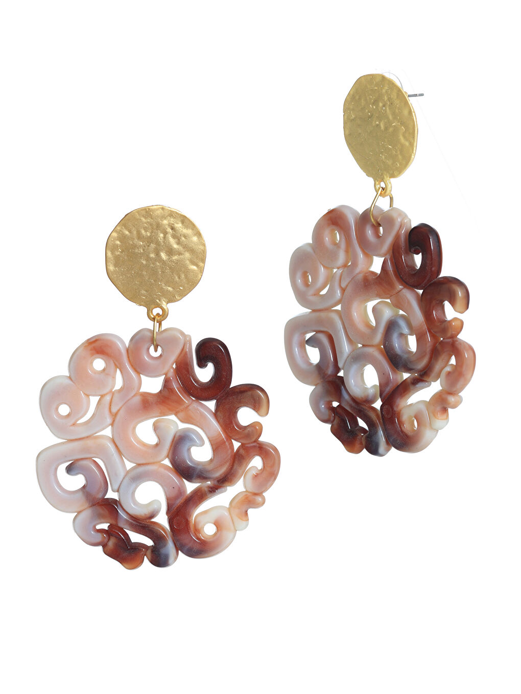 Karışık Kadın Çivili Model Akrilik Tasarım Büyük Küpe