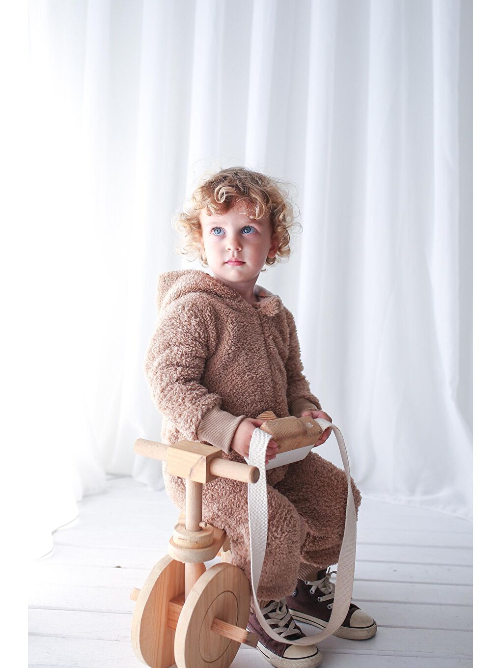 Catz Kids Bej-Karamel Çocuk Tulum - Karamel Peluş  Çocuk Tulum - 1