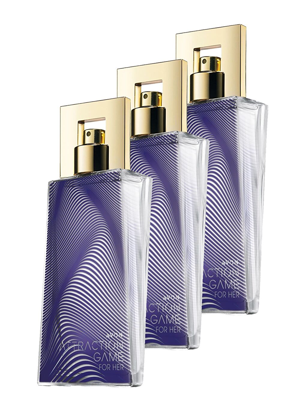 AVON Renksiz Attraction Game Kadın Parfüm Edp 50 Ml. Üçlü Set