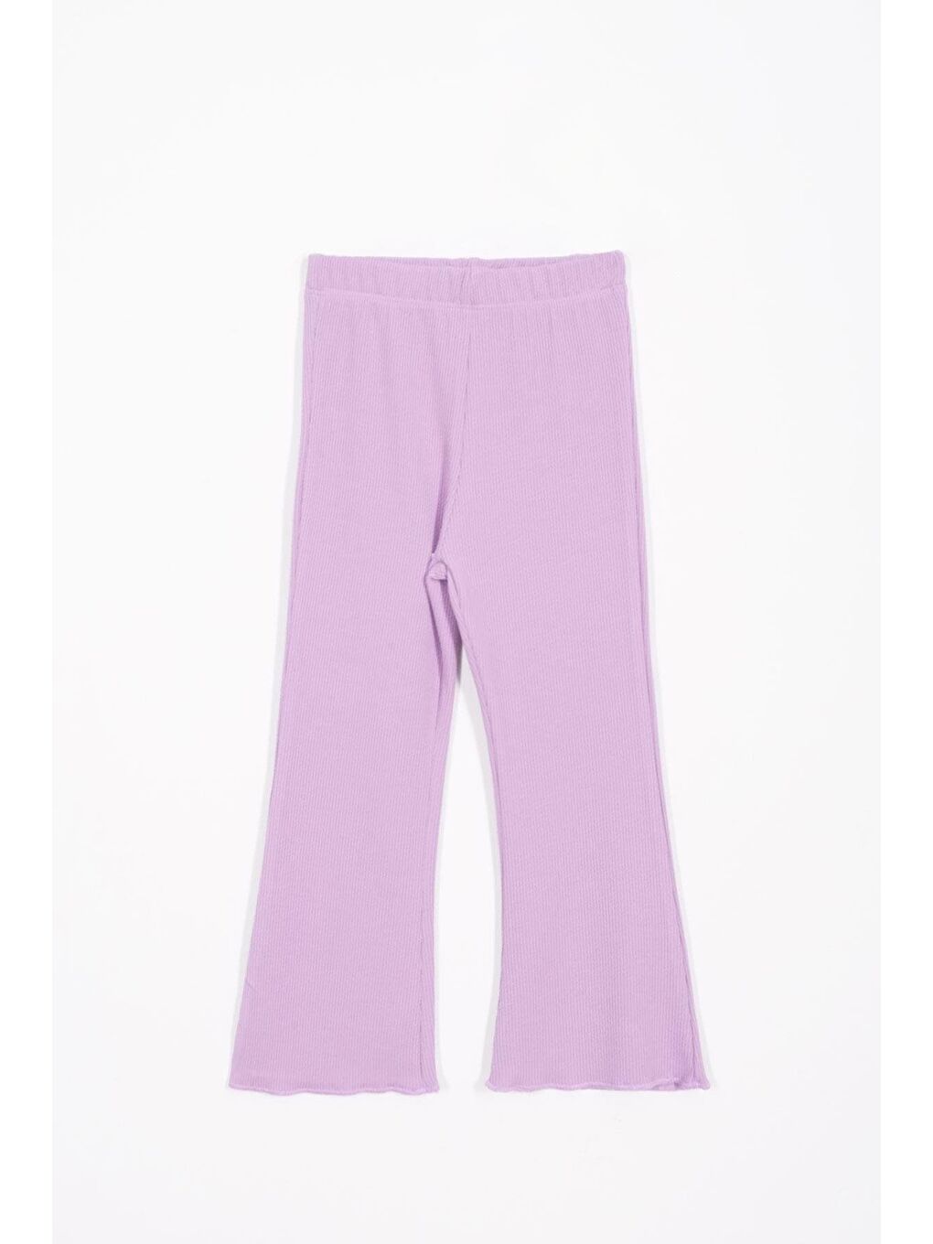 Bisiklet Yaka Uzun Kol Fırfır Detaylı Lila Renk Kız Çocuk İkili Takım-4