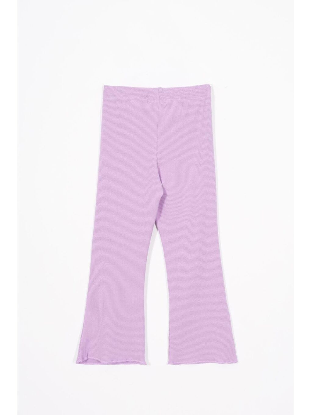 Bisiklet Yaka Uzun Kol Fırfır Detaylı Lila Renk Kız Çocuk İkili Takım-5