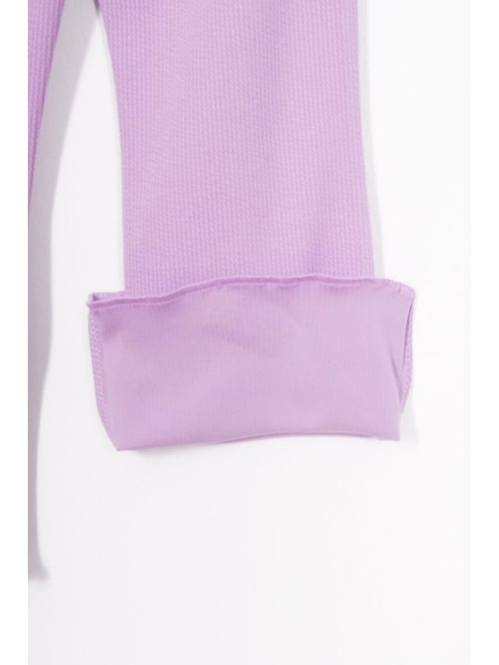 Bisiklet Yaka Uzun Kol Fırfır Detaylı Lila Renk Kız Çocuk İkili Takım-6