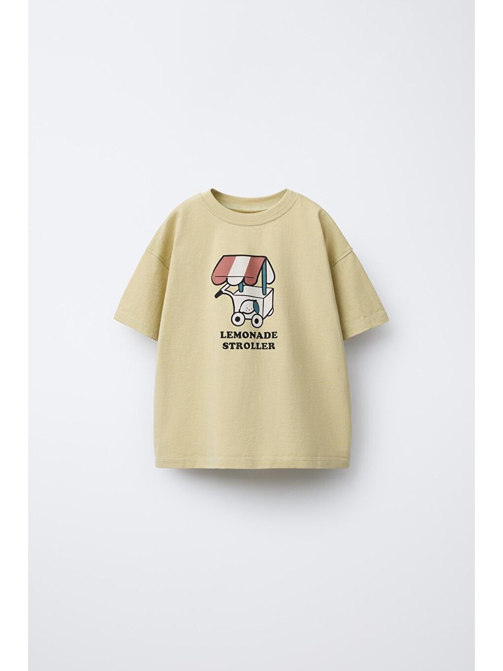 Karışık Erkek Çocuk Pamuklu Krem Limonata Arabası Baskılı T-Shirt Eşofman Takımı - Yeşil Çizgili Alt-1