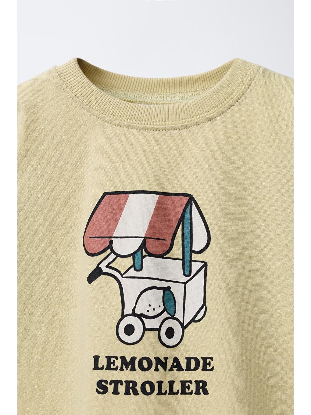 Karışık Erkek Çocuk Pamuklu Krem Limonata Arabası Baskılı T-Shirt Eşofman Takımı - Yeşil Çizgili Alt-2