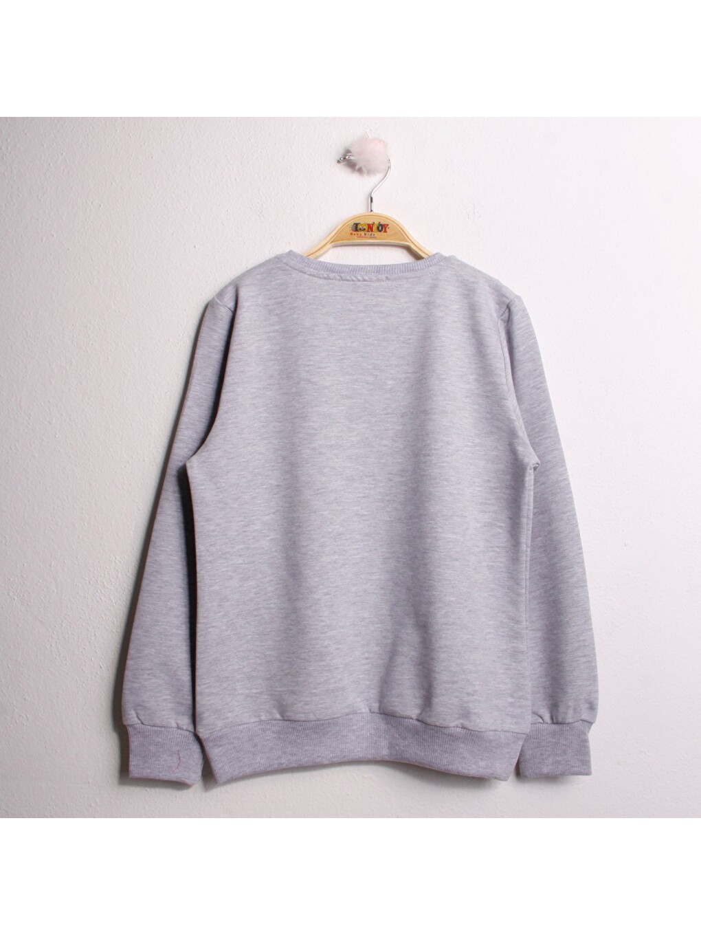 Gri Kız Çocuk Sweatshirt Göğsü Yıldız Nakış-1