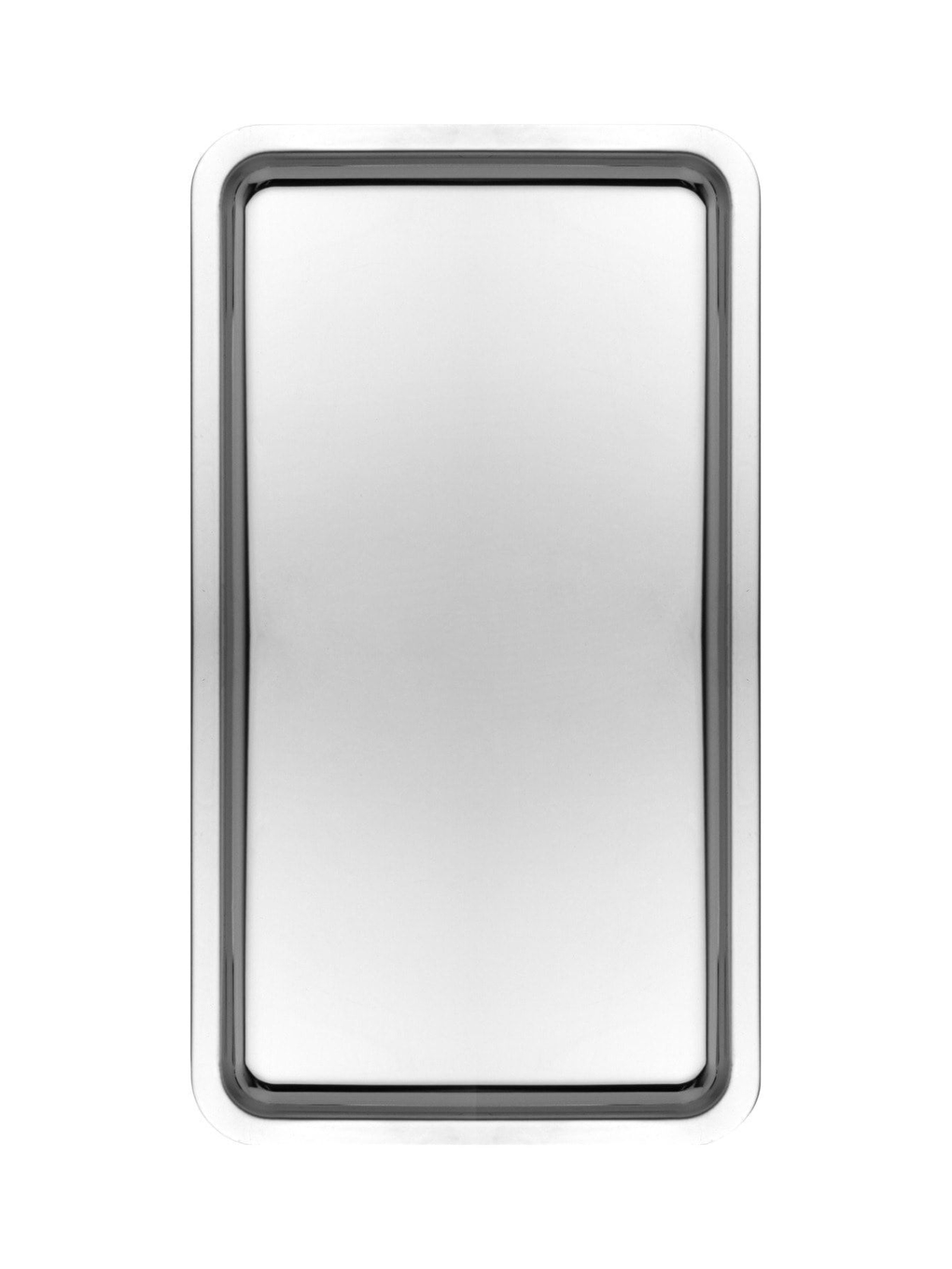 Gri Paslanmaz Çelik Gümüş Renk Dikdörtgen Geniş Metal Düz Sunum Tepsisi Çay Kahve Tatlı Sunum 6 Adet-1