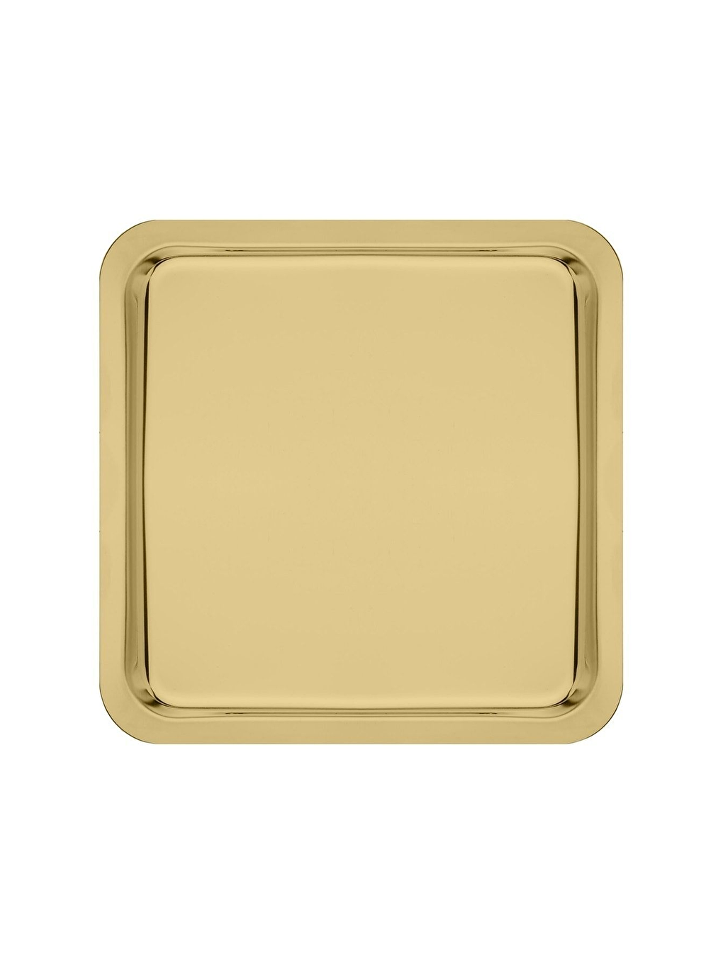 Sarı Paslanmaz Çelik Gold Renk Sunum Tepsisi 21 x21 cm Çay Kahve Pasta Tatlı Servis Sunum Tepsisi 4 Adet-1