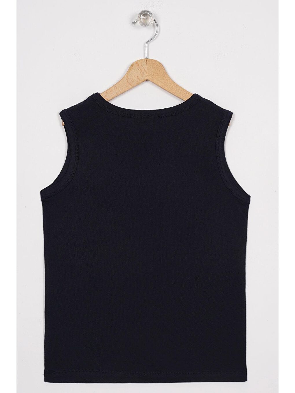 Sıfır Kol Yazı Baskılı Lacivert Renk Erkek Çocuk Tshirt-2