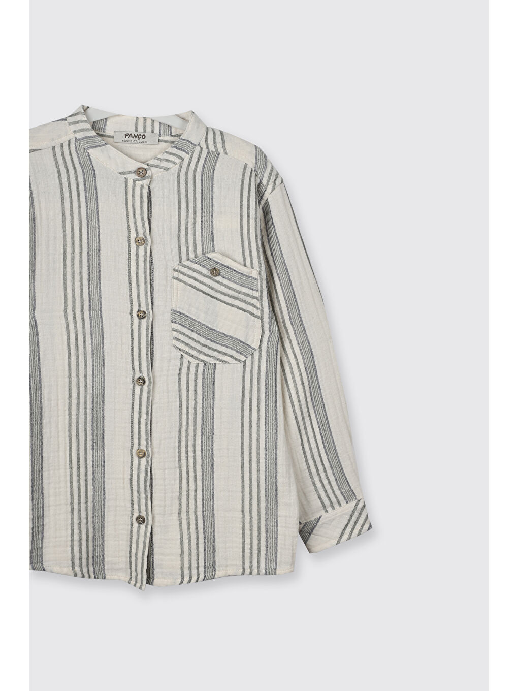 Erkek Çocuk Çizgi Desenli Gömlek Ekru-4