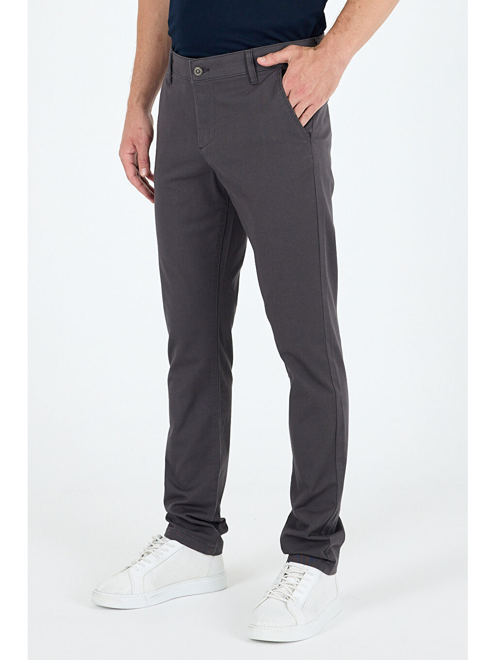 Antrasit Erkek Slim Fit Chino Pantolon – %98 Pamuk %2 Elastan Rahat Günlük Esnek Kumaş Pantolon 1012