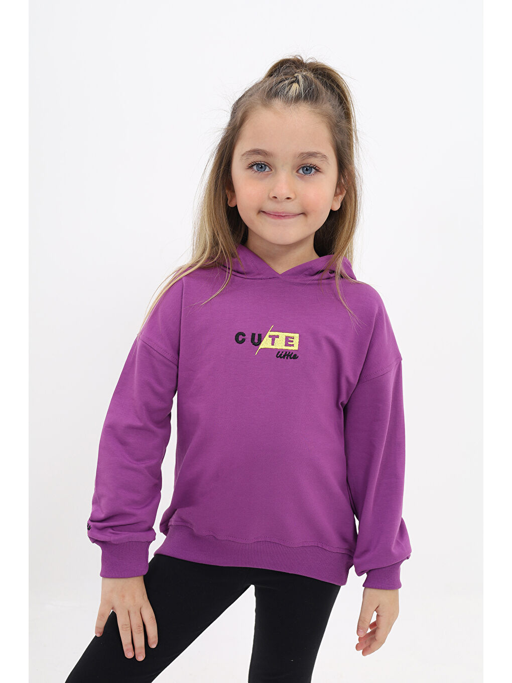 Toontoykids Mor Kız Çocuk Nakışlı Sweatshirt