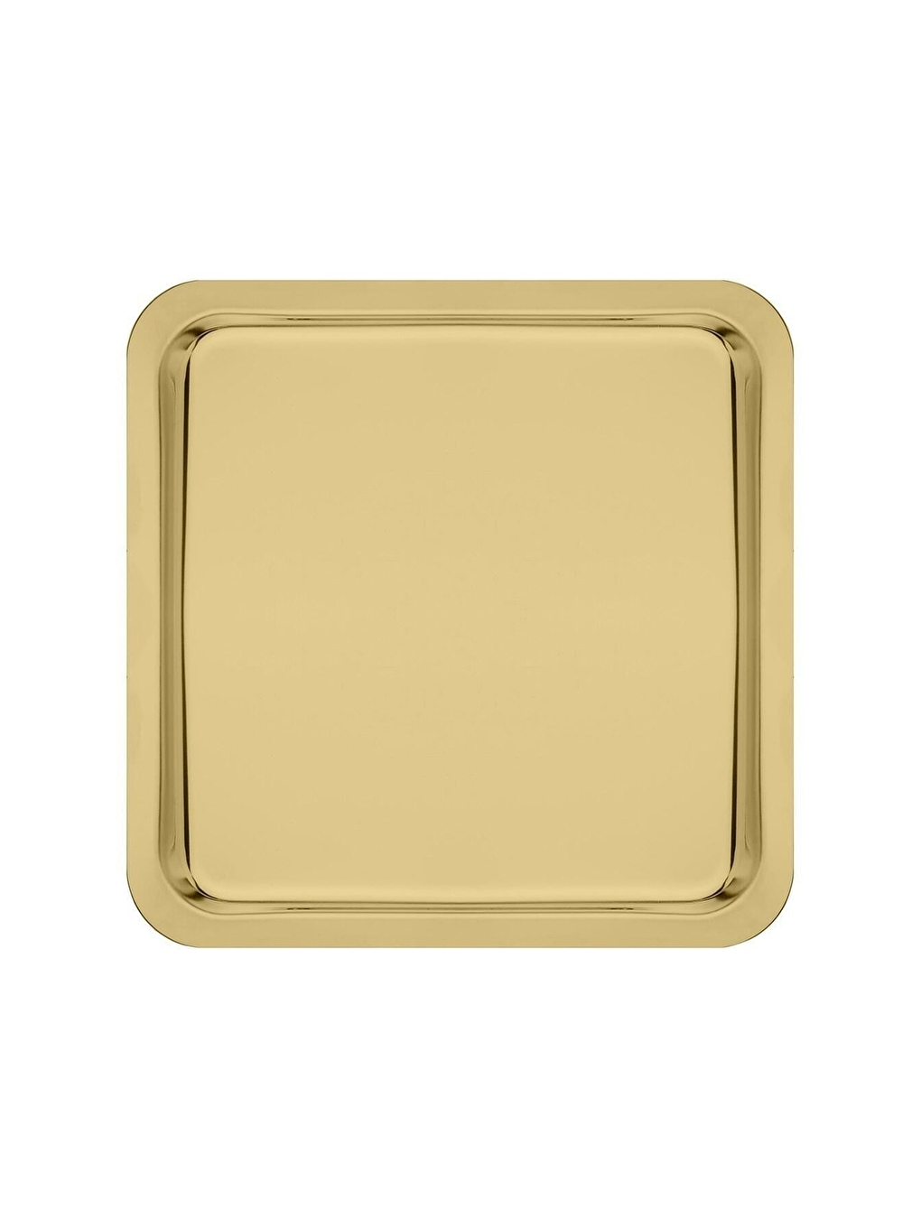 Sarı Paslanmaz Çelik Gold Renk Sunum Tepsisi 21 x21 cm Çay Kahve Pasta Tatlı Servis Sunum Tepsisi 6 Adet-1