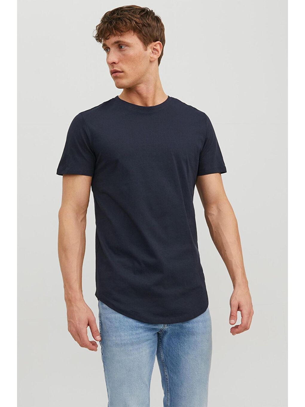 Jack & Jones Lacivert Organik Pamuklu Regular Fit Bisiklet Yaka Erkek T Shirt 12113648