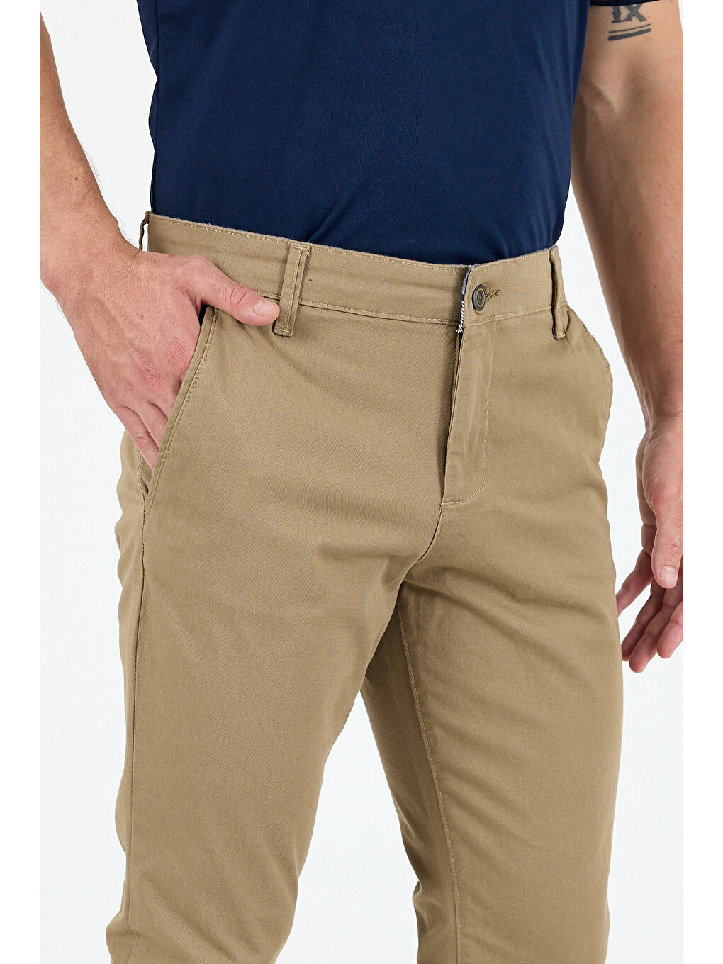 Kahverengi Erkek Slim Fit Chino Pantolon – %98 Pamuk %2 Elastan Rahat Günlük Esnek Kumaş Pantolon 1012-2