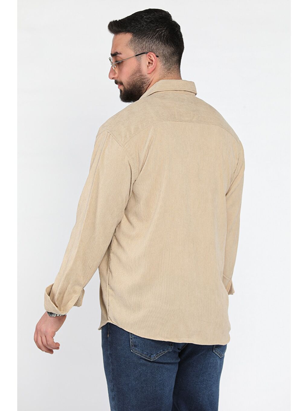 Bej Erkek Uzun Kol Gömlek-2
