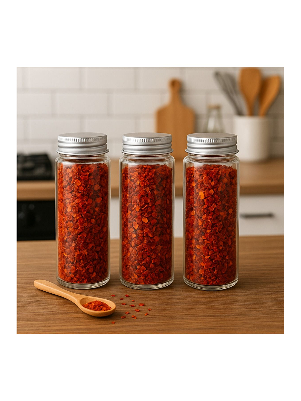 Renksiz Metal Çevir Aç Kapaklı Cam Baharatlık Saklama Kabı 12 Adet-160 ml-2