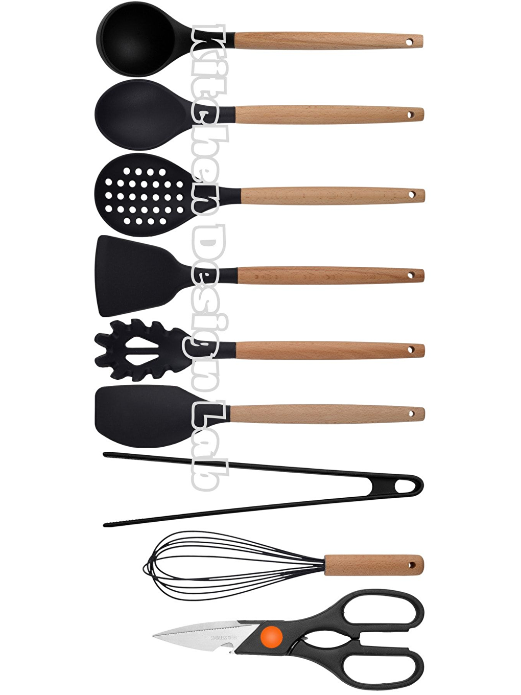 Siyah Bambu Silikon Servi Seti 9 Adet-1