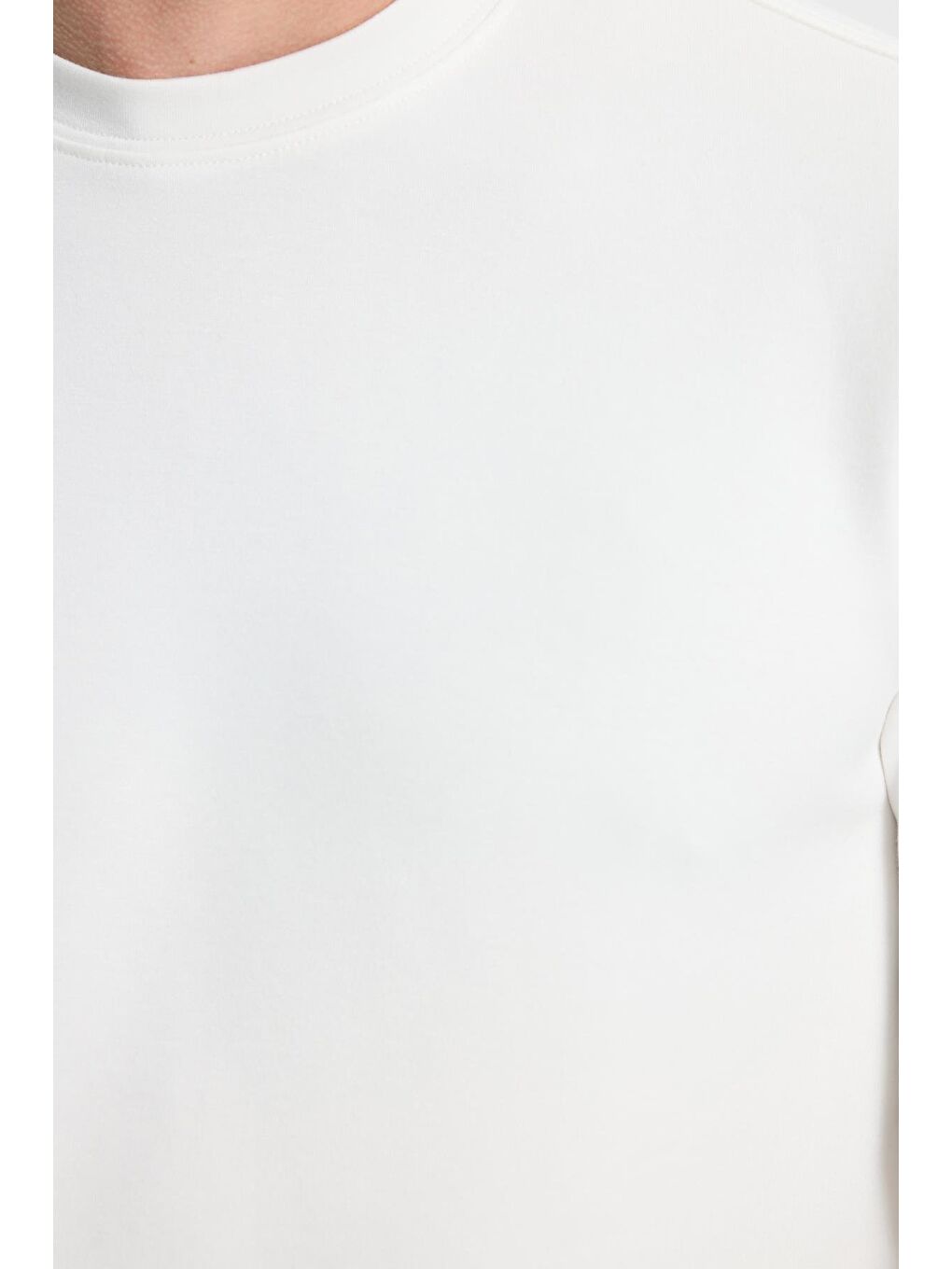 Erkek Standart Fit Normal Kesim Uzun Kollu Ekstra Soft Modal Kumaş Bisiklet Yaka Ekru Sweatshirt-5