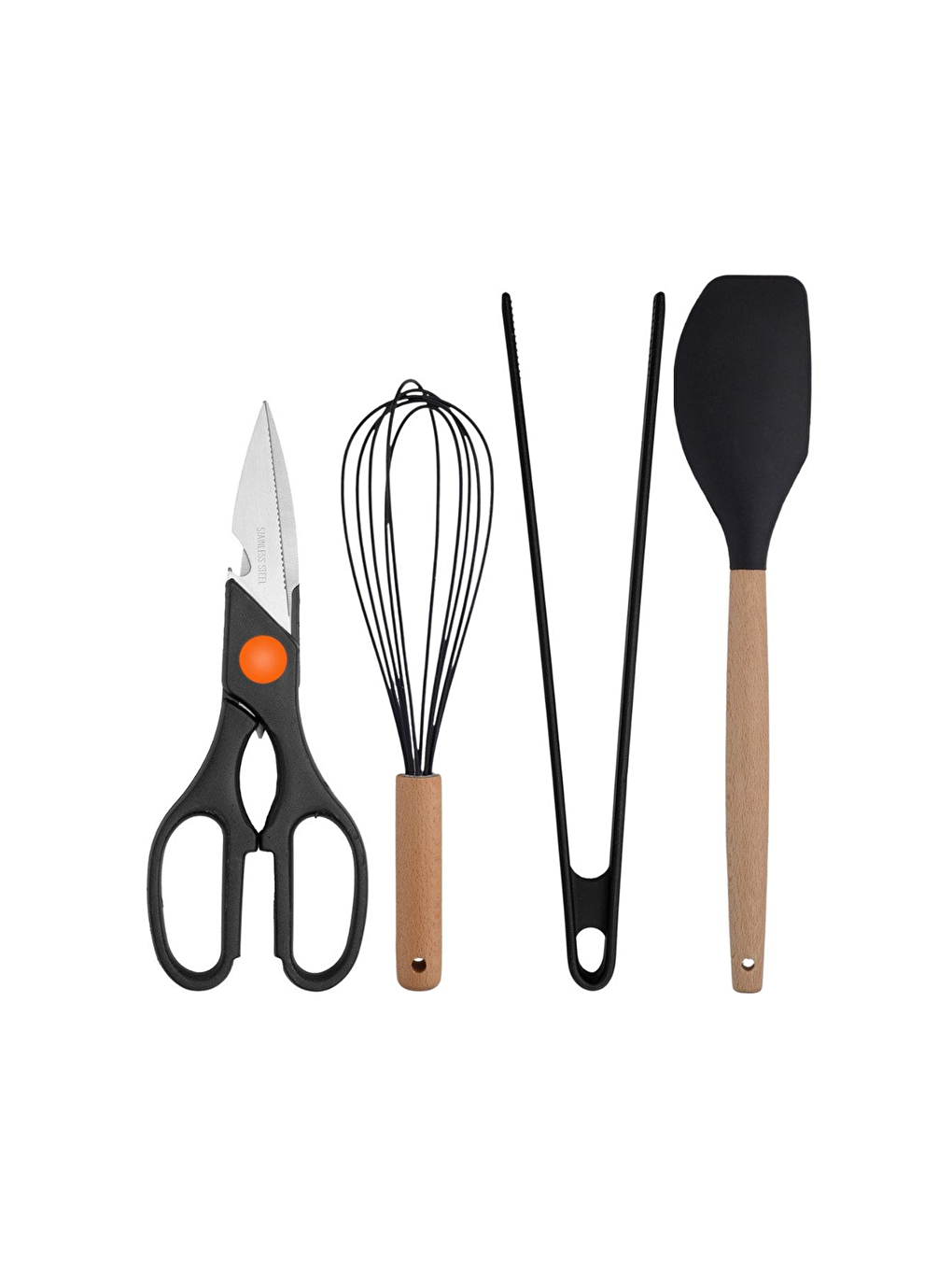 Siyah Bambu Silikon Servi Seti 9 Adet-2