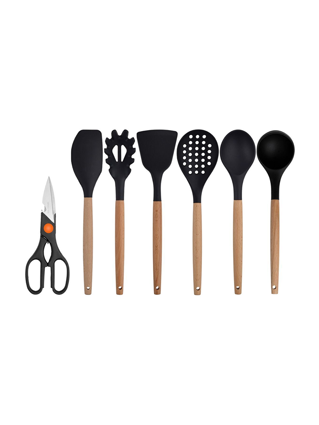 Siyah Bambu Silikon 7'li Set-1